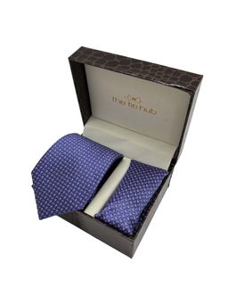 The Tie Hub - Men Purple Microfiber Necktie and Pocket Square Gift Set