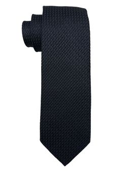 The Tie Hub - Men Black Textured Silk Weave Necktie