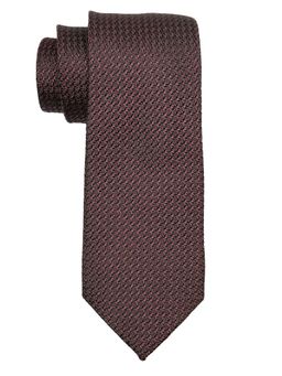 The Tie Hub - Men Brown Textured Silk Weave Necktie