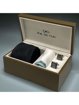 The Tie Hub - Men Multi-Color Necktie with Pocket Square and Cufflinks Gift Set