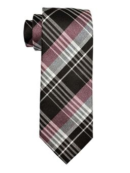 The Tie Hub - Men Multi-Color Checks Plaid Bamboo Silk Necktie