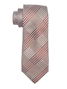 The Tie Hub - Men Maroon Checkered Bamboo Silk Necktie