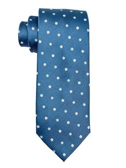 The Tie Hub - Men Blue Floral Bamboo Silk Necktie