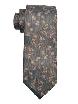 The Tie Hub - Men Dark Grey Printed Bamboo Silk Necktie