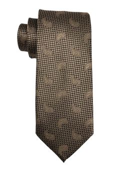 The Tie Hub - Men Brown Textured Bamboo Silk Necktie