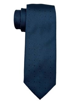 The Tie Hub - Men Navy Blue Polka Dot Bamboo Silk Necktie