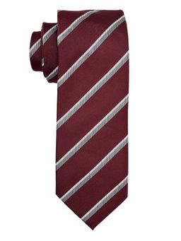 The Tie Hub - Men Maroon Striped Bamboo Silk Necktie