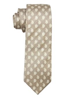 The Tie Hub - Men Beige Textured Bamboo Silk Necktie
