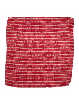 The Tie Hub - Men Red Printed Design Silk Pocket Square