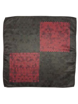 The Tie Hub - Men Black with Red Multi-Design Reversible Pocket Square