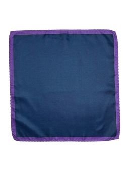The Tie Hub - Men Navy Blue Microfiber Pocket Square