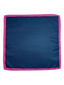 The Tie Hub - Men Navy Blue Microfiber Pocket Square