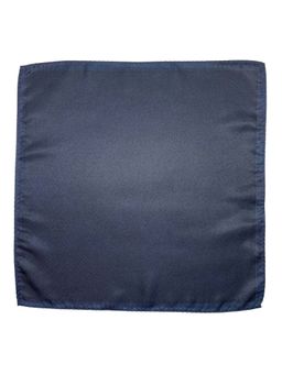 The Tie Hub - Men Solid Navy Blue Microfiber Pocket Square