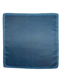 The Tie Hub - Men Solid Dark Blue Microfiber Pocket Square
