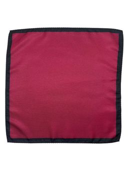 The Tie Hub - Men Maroon Microfiber Pocket Square with Black Border