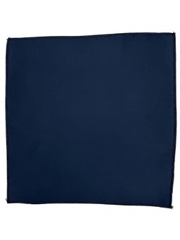 The Tie Hub - Men Navy Blue Solid Microfiber Pocket Square