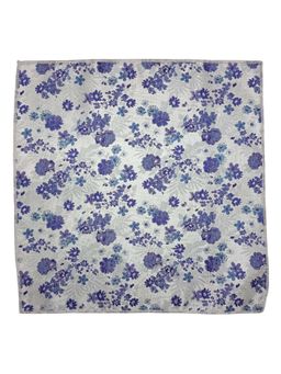 The Tie Hub - Men Blue Floral Microfiber Pocket Square