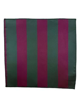 The Tie Hub - Men Green and Wine Stripes Microfiber Pocket Square