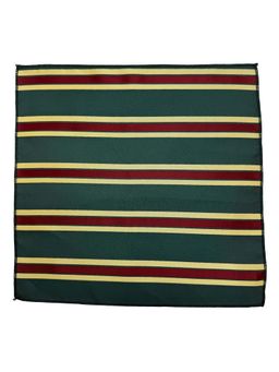 The Tie Hub - Men Green Stripes Microfiber Pocket Square