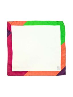 The Tie Hub - Men White Solid Design Silk Pocket Square