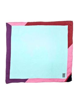 The Tie Hub - Men Blue Solid Design Silk Pocket Square