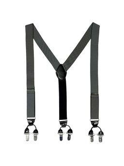 The Tie Hub - Men Grey Herringbone Suspender