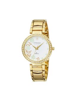 Strand by Obaku - Pearl Cider Quartz Crystal With Flower Pattern Dial Womens Watch - S713LHGWSG