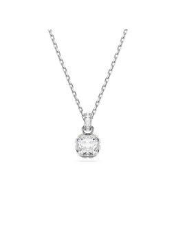 SWAROVSKI - Birthstone Pendent, Square Cut, April, White, Rhodium Plated