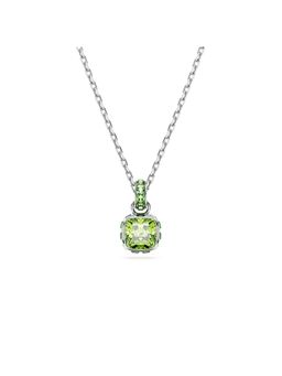 SWAROVSKI - Birthstone Pendent, Square Cut, August, Green, Rhodium Plated