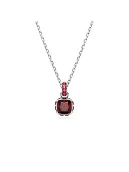 SWAROVSKI - Birthstone Pendent, Square Cut, January, Red, Rhodium Plated