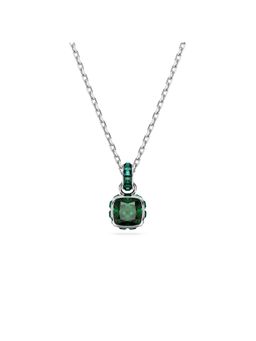 SWAROVSKI - Birthstone Pendent, Square Cut, May, Green, Rhodium Plated