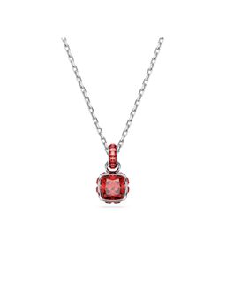 SWAROVSKI - Birthstone Pendent, Square Cut, July, Red, Rhodium Plated