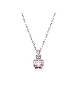 SWAROVSKI - Birthstone Pendent, Square Cut, June, Pink, Rhodium Plated
