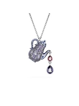 SWAROVSKI - Alice In Wonderland Pendent, Teapot, Purple, Rhodium Plated