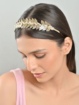 Lilly & Sparkle - Alloy Pearl Leaf Hair Band