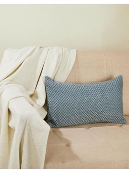 Fabindia - Blue Magnolia Cotton Woven Cushion Cover (More Sizes)