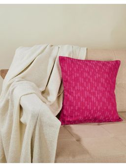 Fabindia - Pink Rasika Cotton Woven Cushion Cover (16x16 Inches)