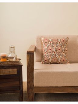 Fabindia - Red Aarohi Cotton Cushion Cover (16x16 Inches)