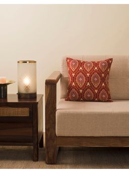 Fabindia - Red Aarohi Cotton Printed Cushion Cover (16x16 Inches)