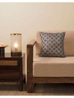 Fabindia - Blue Saina Cotton Printed Cushion Cover (16x16 Inches)