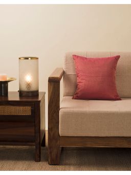 Fabindia - Pink Saina Cotton Printed Cushion Cover (16x16 Inches)