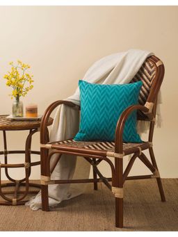 Fabindia - Turquoise Amrav Cotton Woven Cushion Cover (16x16 Inches)