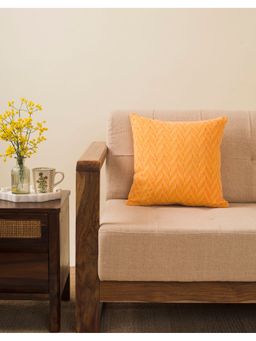 Fabindia - Yellow Amrav Cotton Woven Cushion Cover (16x16 Inches)
