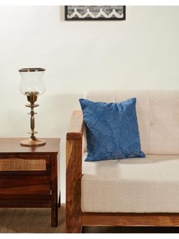 Fabindia - Blue Mehrish Cotton Cushion Cover (16x16 Inches)