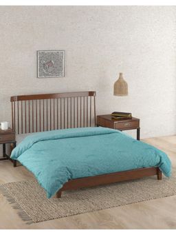 Fabindia - Aqua Magnolia Cotton Self Design Quilt (King)