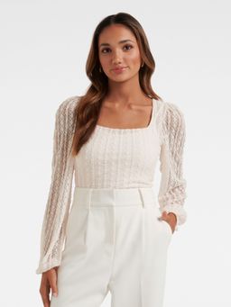 Forever New - Gigi Petite Lace Shirred Waist Top
