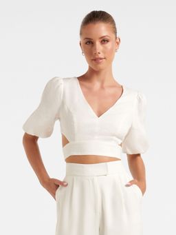 Forever New - Prue Petite Puff Sleeve Crop Top