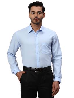 Park Avenue - Mens Slim Fit Solid Light Blue Shirt