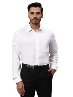 Park Avenue - Mens Regular Fit Textured White Shirt