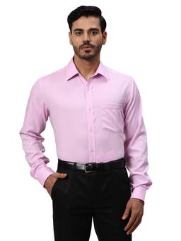 Park Avenue - Mens Regular Fit Textured Pink Shirt